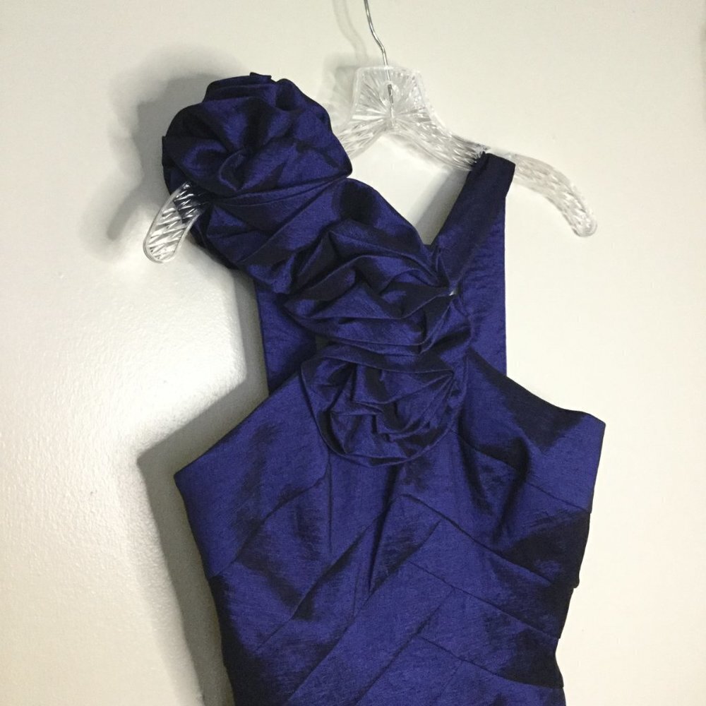Cache Deep Midnight Blue Ruffle Cocktail Dress - Picture 2 of 9